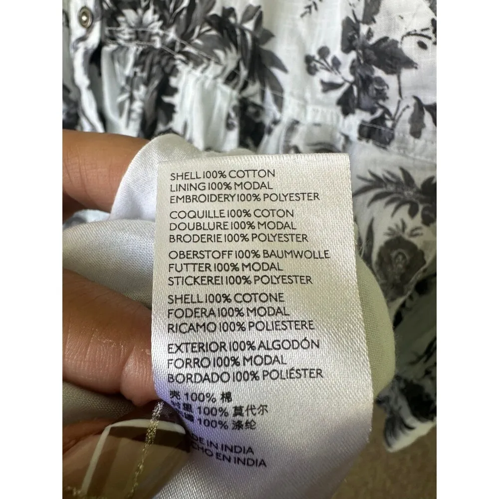 Anthropologie 100% Cotton Lavinia Embroidered Ombre Button Down Shirtdress 0 - Image 9