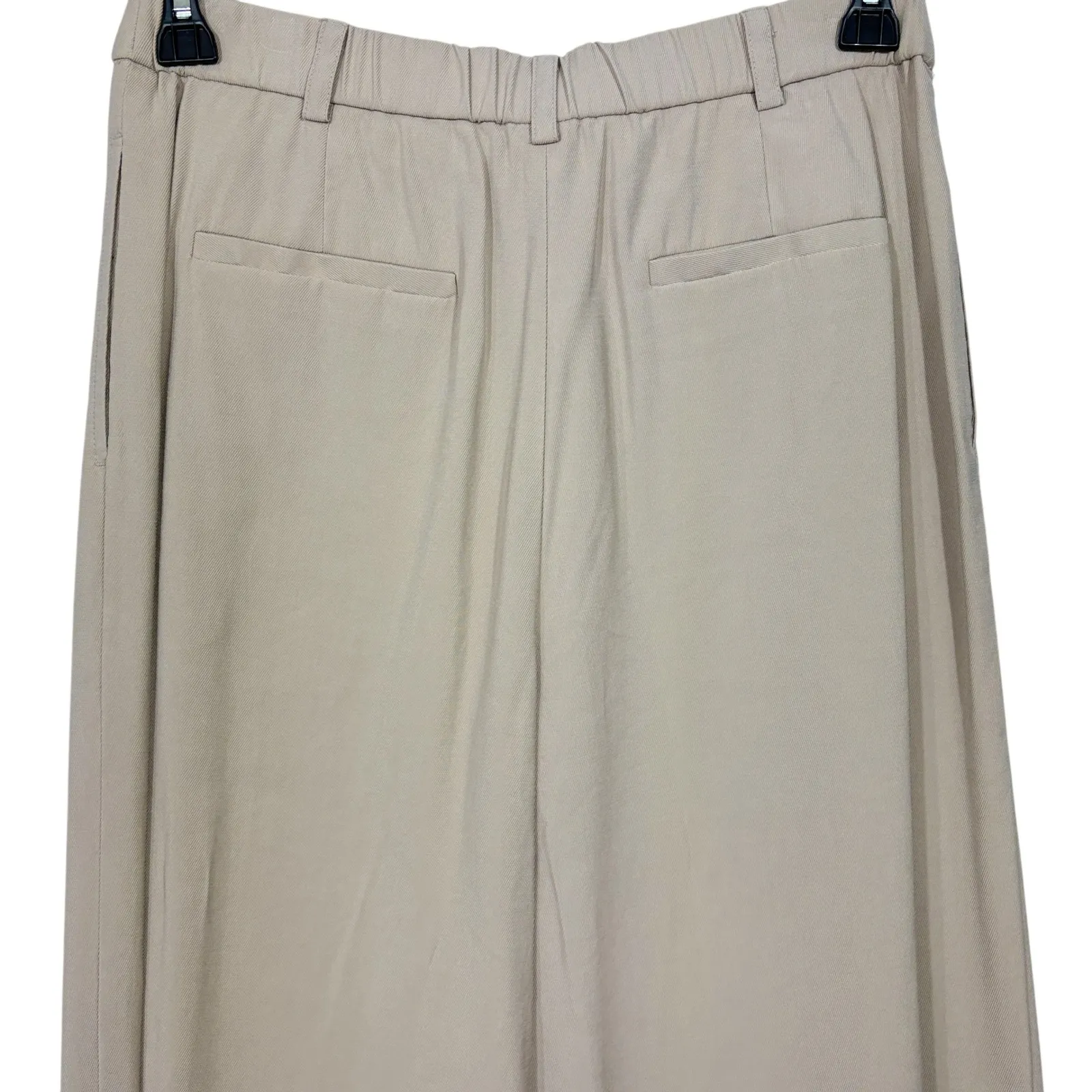 Open Edit Wide Leg Linen Blend Pants Beige Pleated Front Size 12 M - Image 6