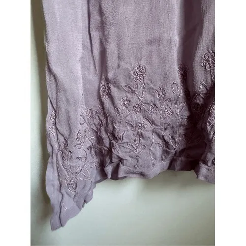 Vintage Victoria Holley embroidered purple floral long sz XL maxi dress whimsica - Image 4