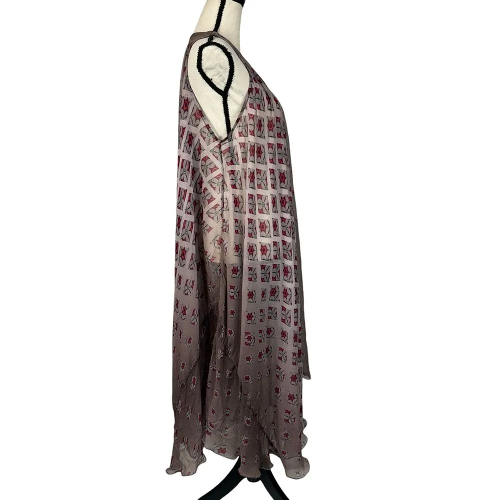Soft Surroundings Petite PM/PL Boho Duster Open Vest Long Semi-Sheer Sleeveless - Image 4