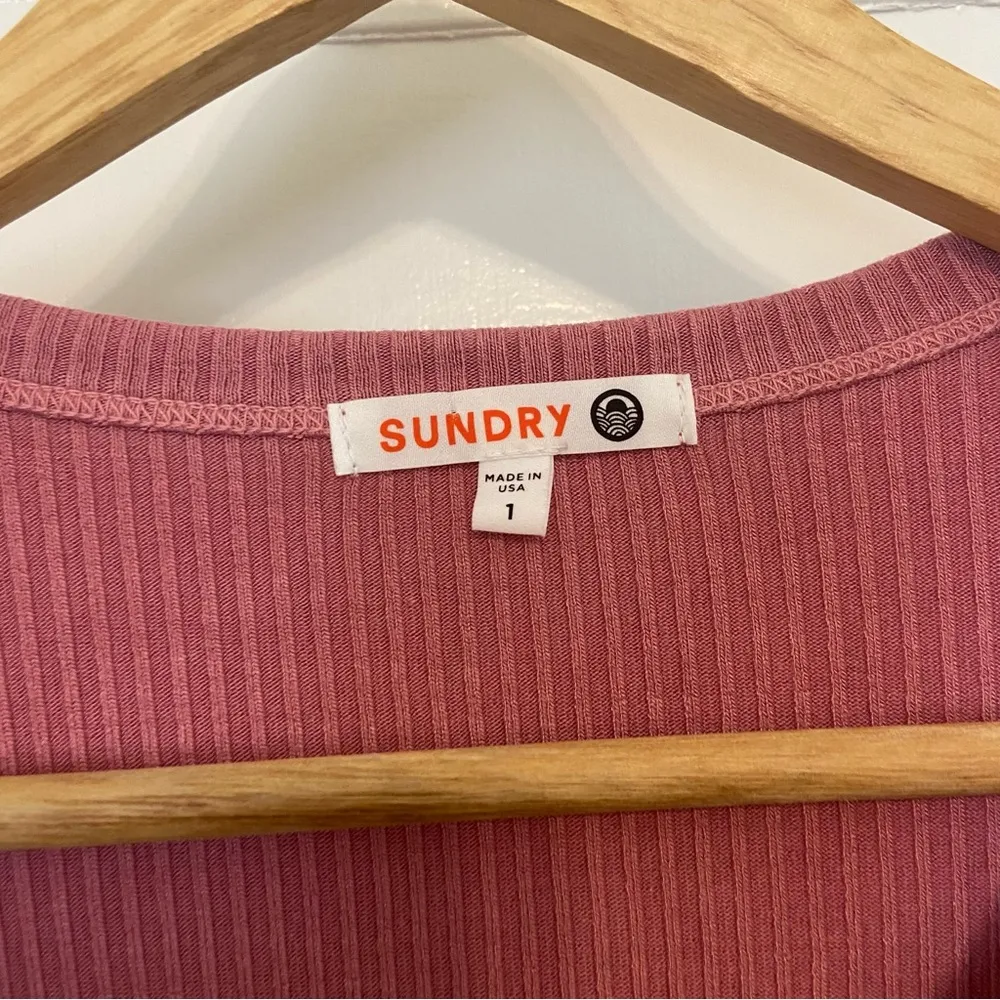 Sundry Henley ribbed mini dress - Image 4