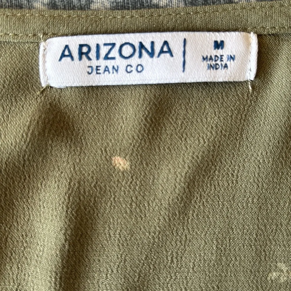 Arizona Jean Company Green Puff Sleeve Peplum Blouse - Image 2