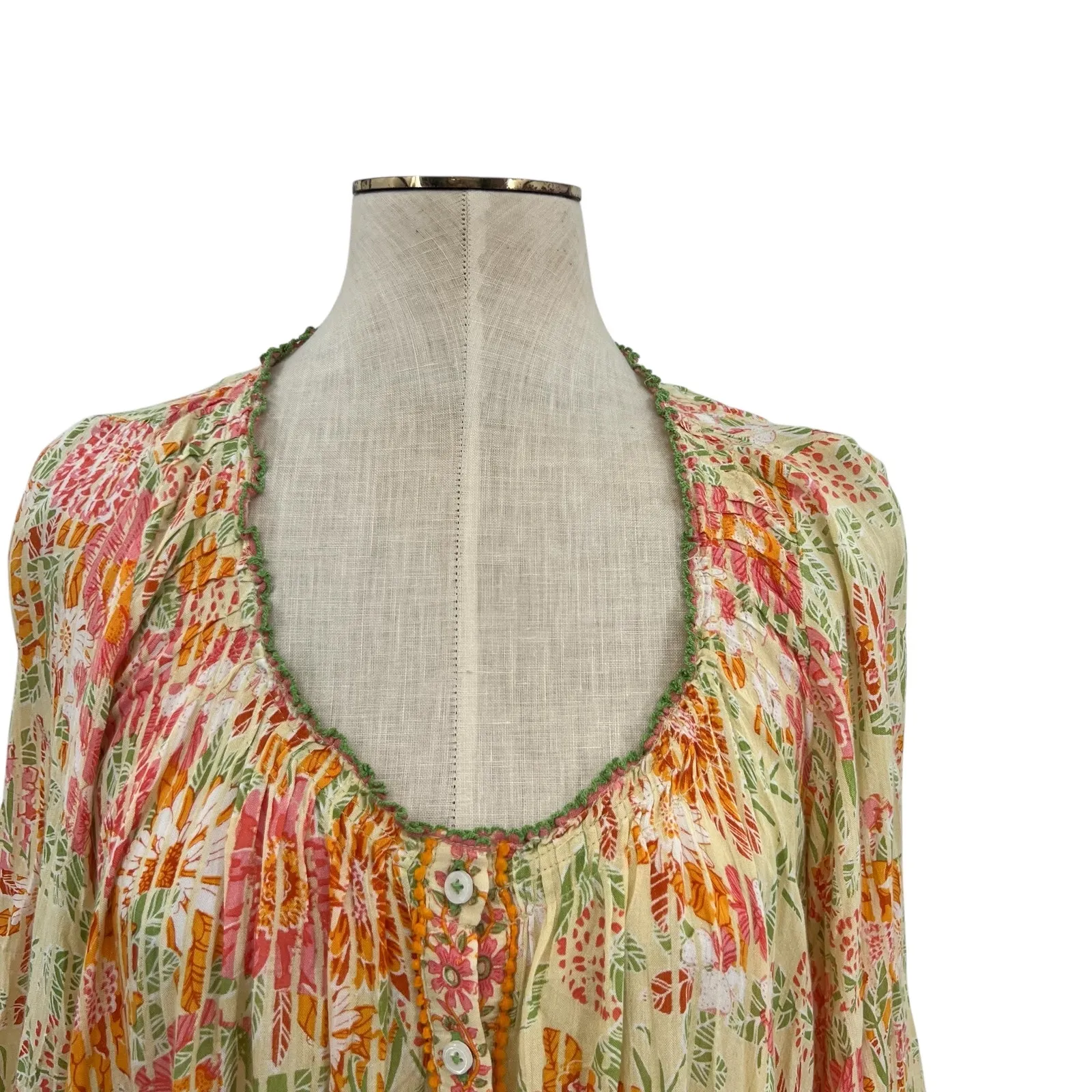 Poupette St Barth Tesorino‎ Mini Dress Floral Print Yellow Marigold One Size Size undefined - Image 2