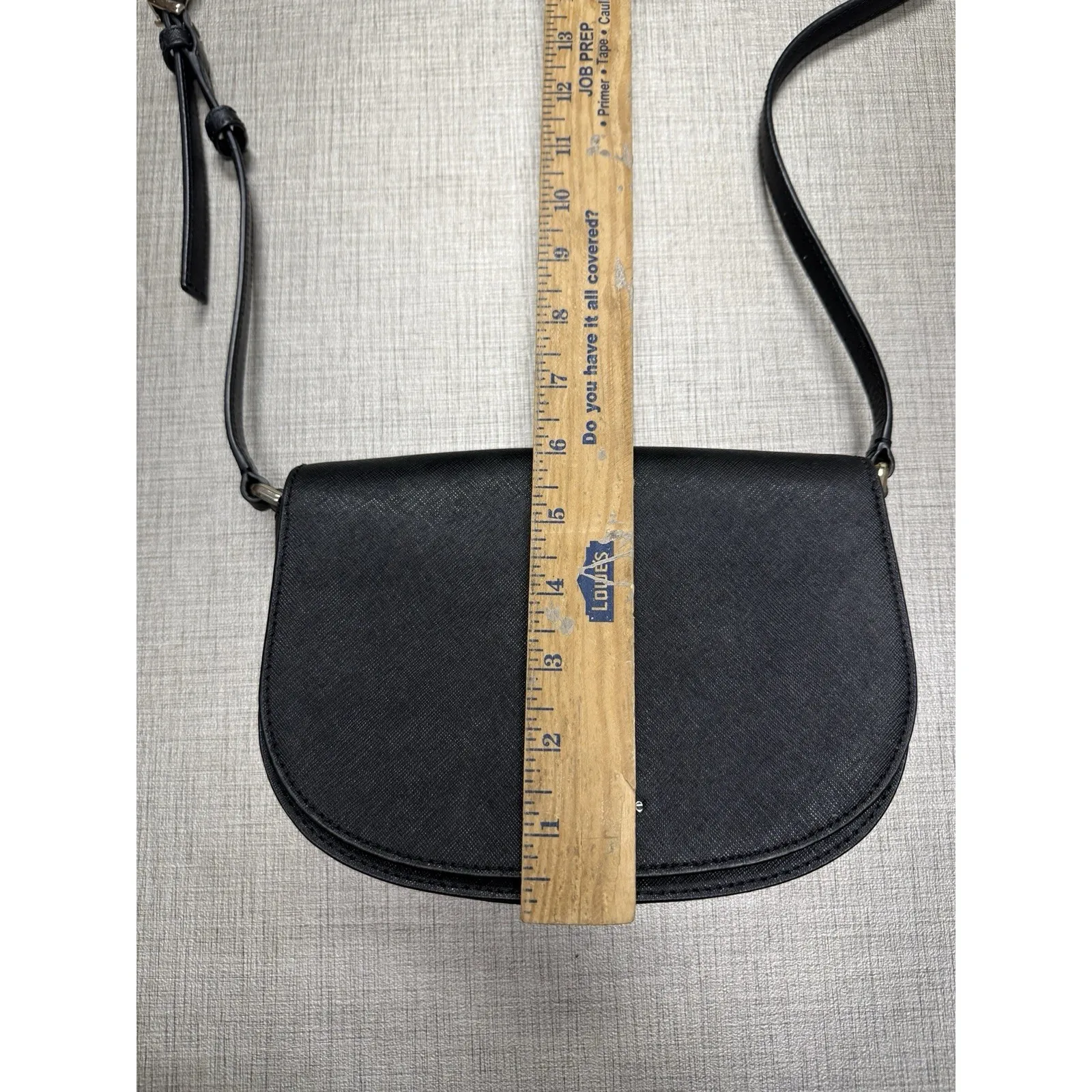 KATE SPADE BLACK SAFFIANO LEATHER FLAP STYLE SMALL CROSSBODY BAG PURSE ~ EUC - Image 4