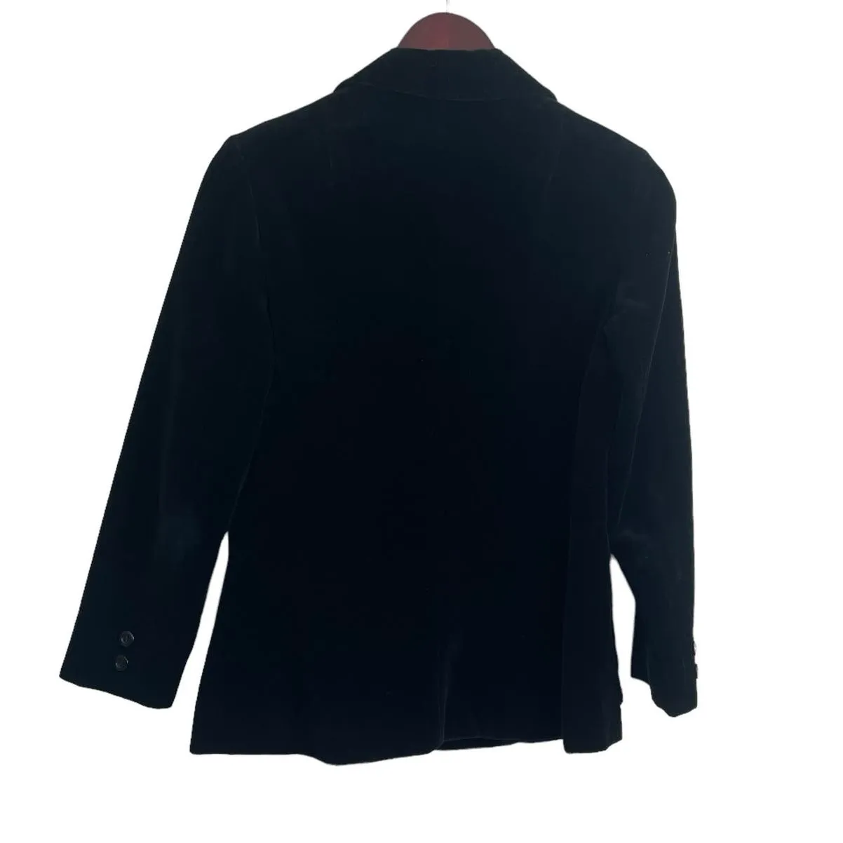 VTG Y2K Womens Velvet Jacket 6 Black Edgy Hipster Rocker Witchy Grunge Blazer‎ - Image 2