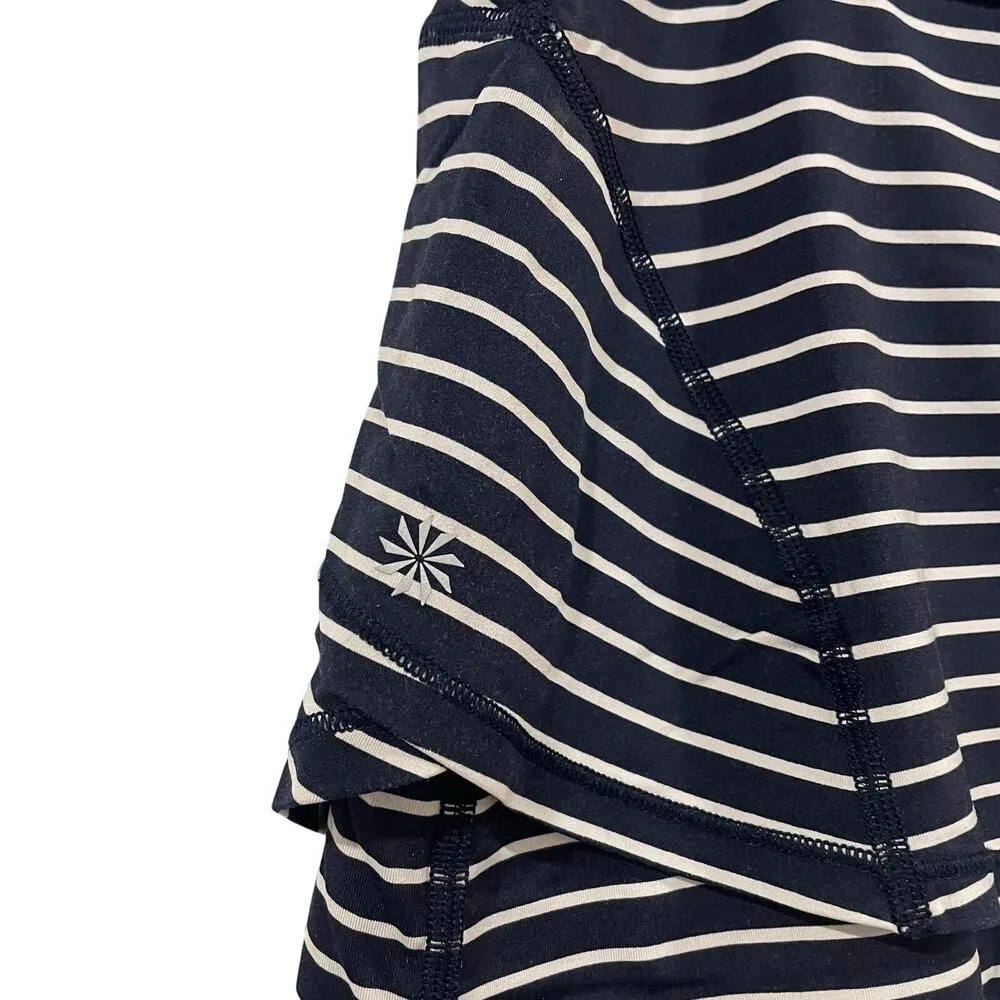 Athleta Navy Blue White Stripe Tennis Golf Athletic Skirt Skort Size M - Image 4