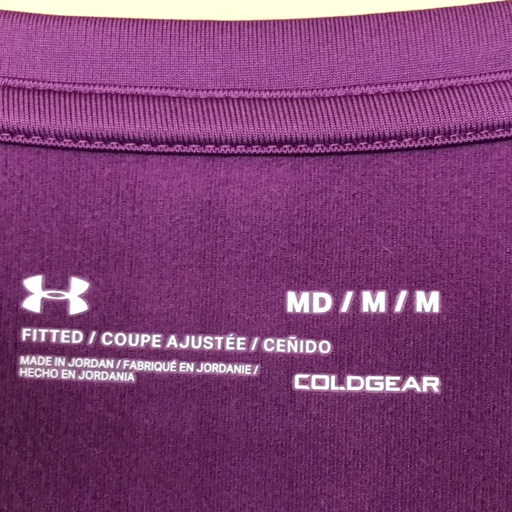 Under Armour Women’s Cold Gear Graphic Print Logo Purple Long Sleeve Shirt - Image 9
