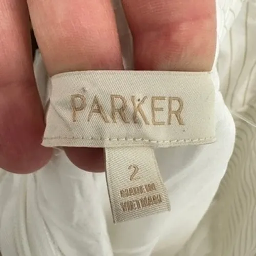 PARKER Julienne Striped White Pleated Maxi Skirt Pockets Size 2 Classic NWOT - Image 7