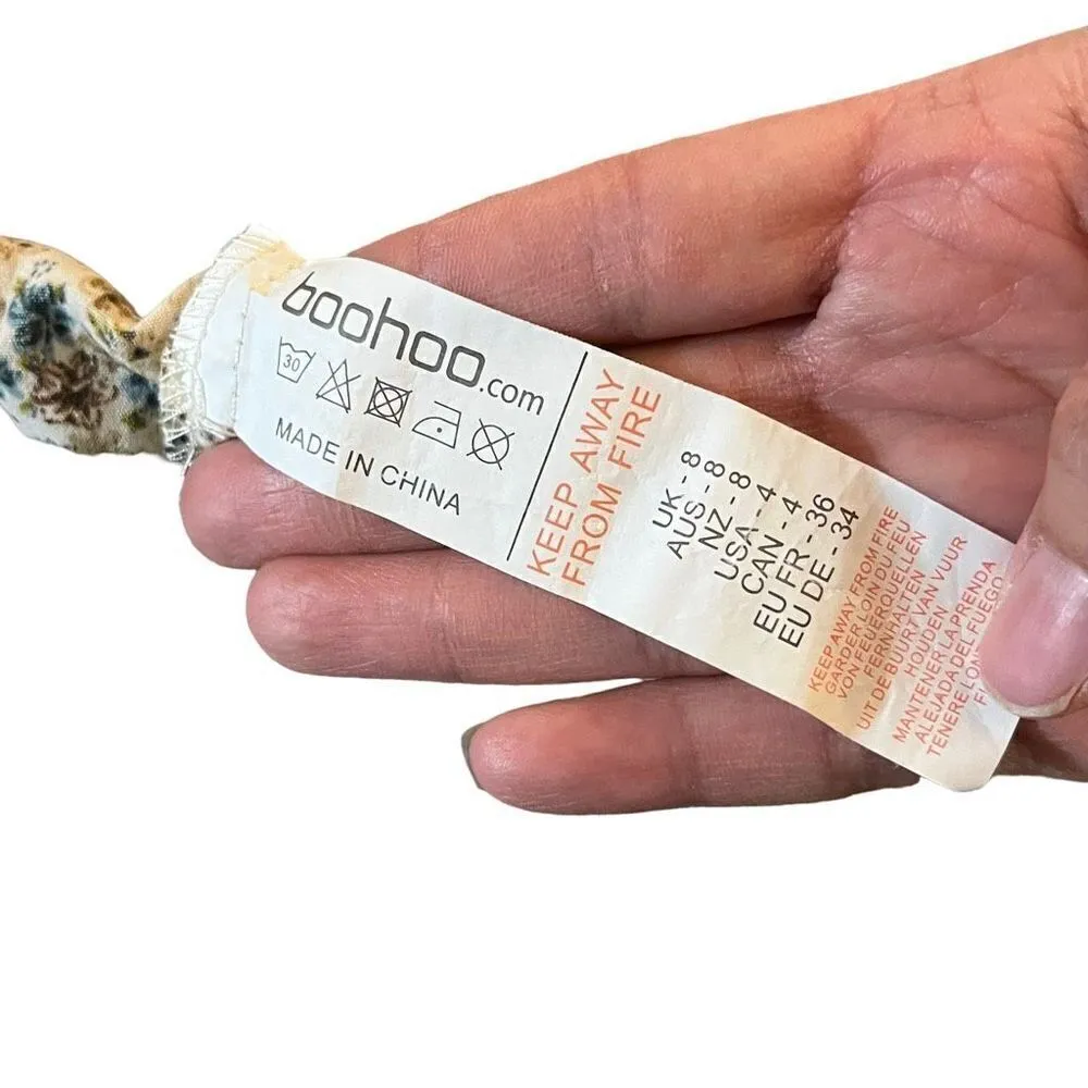 Boohoo Floral Print Long Sleeve Crop Top Size 4‎ - Image 8