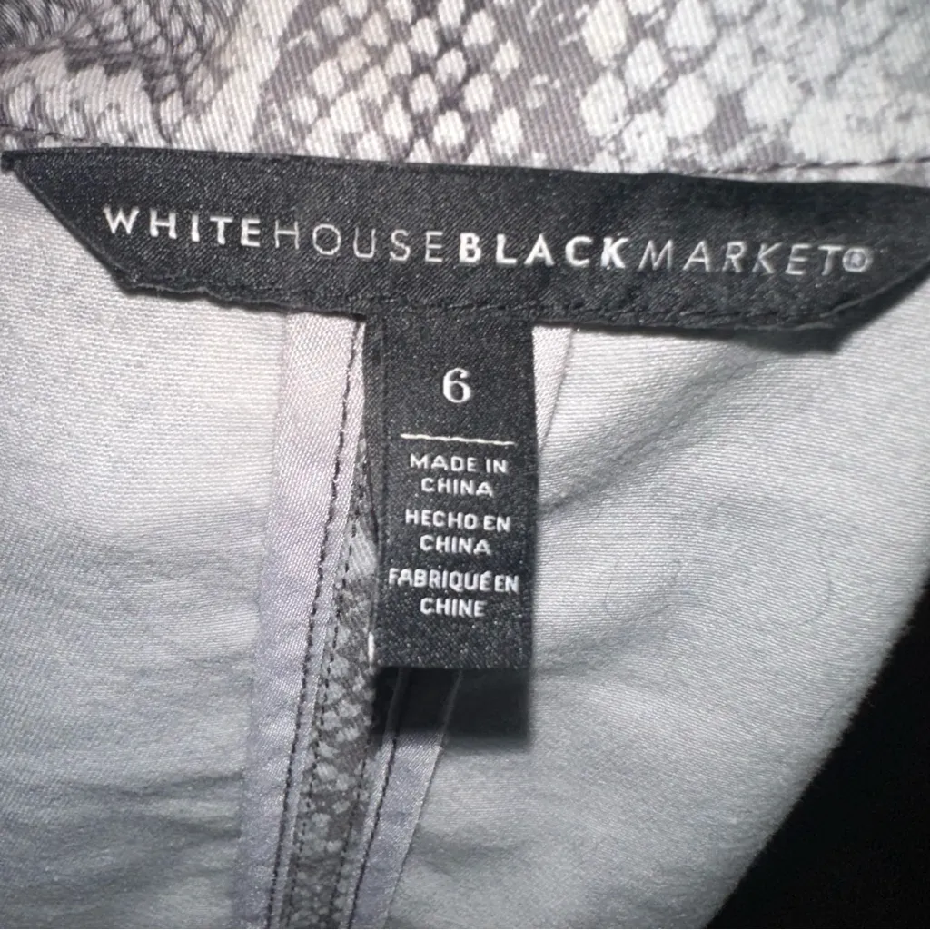 White House Black Market Gray Snake Print Leather Jacket - Image 3