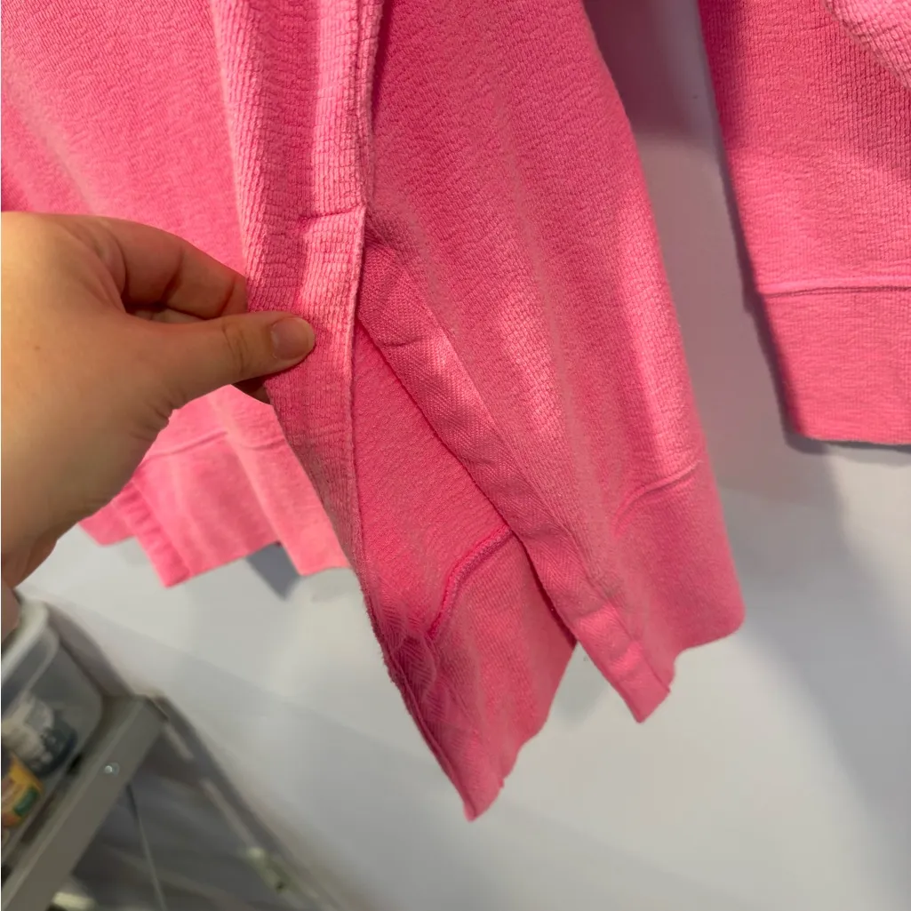 Aerie Bright Pink‎ oversized  terrycloth split sides sweatshirt - Image 3