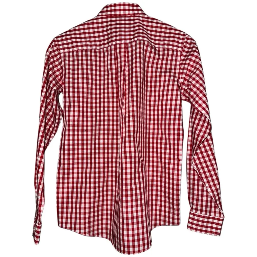 Brooks Brothers Women’s Size M Red White Checkered Cotton Button Down Shirt - Image 3