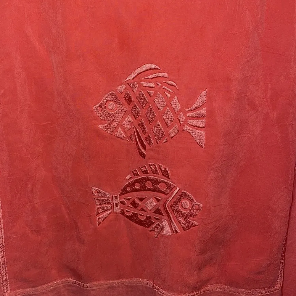 Johnny Was T-Shirt Coral Fish Appliqué Drop Waist Dress - Image 5