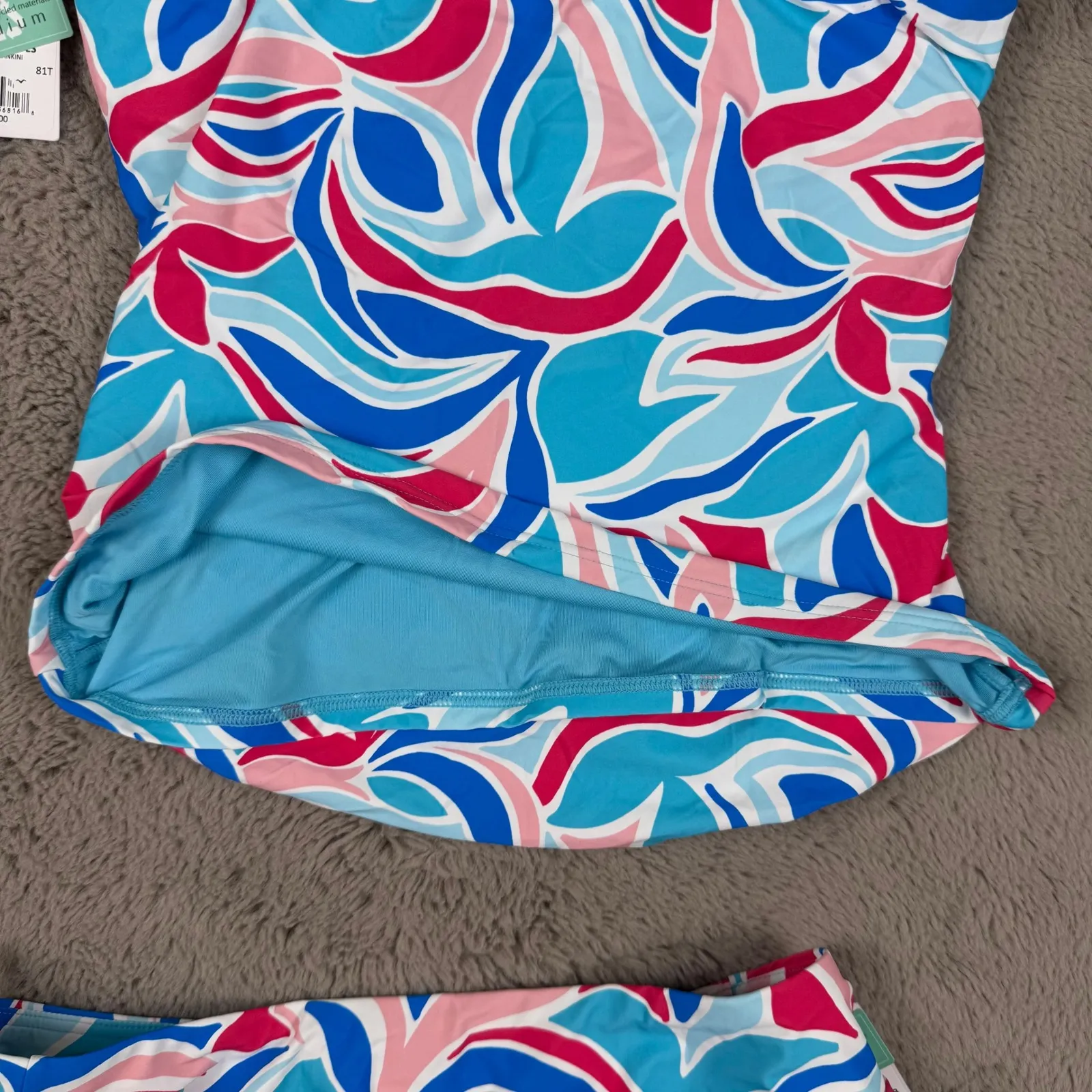 NWT Sunsets Making Waves Tankini Swimsuit‎ Set Sporty Swim Skirt top Small Blue - Image 10