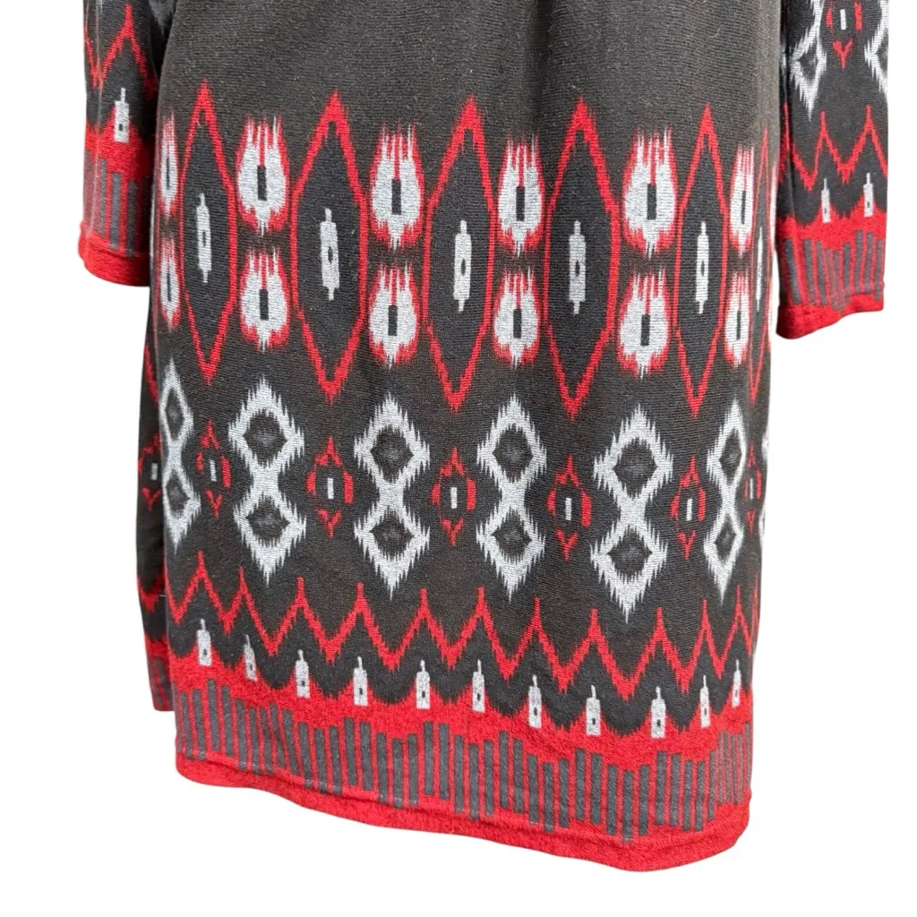 Earthbound Trading Co. Dress Size XL Black Red Patterned Gray - Image 4