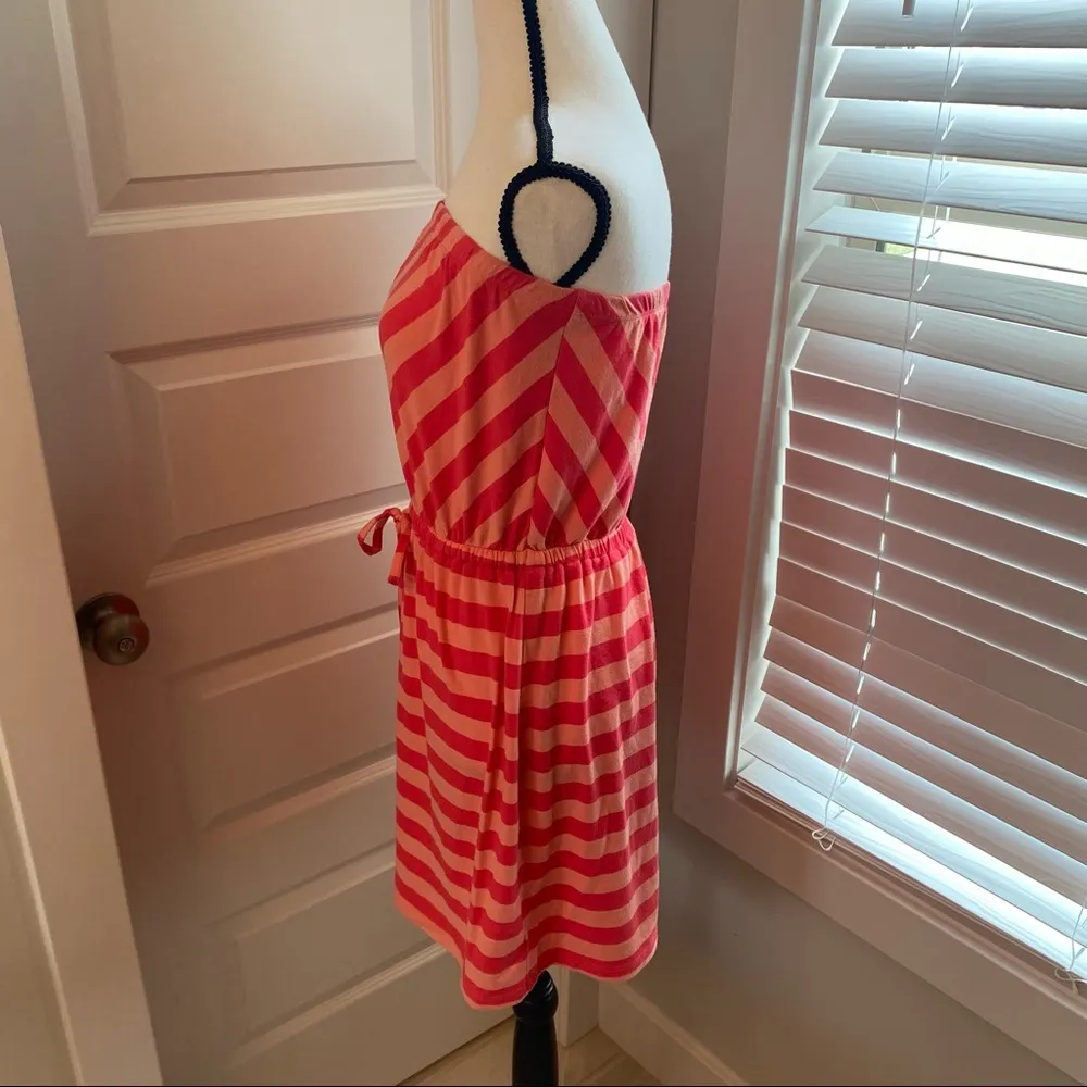 Mossimo || Peach/coral striped tube top dress with drawstring at waist Size M - Image 6