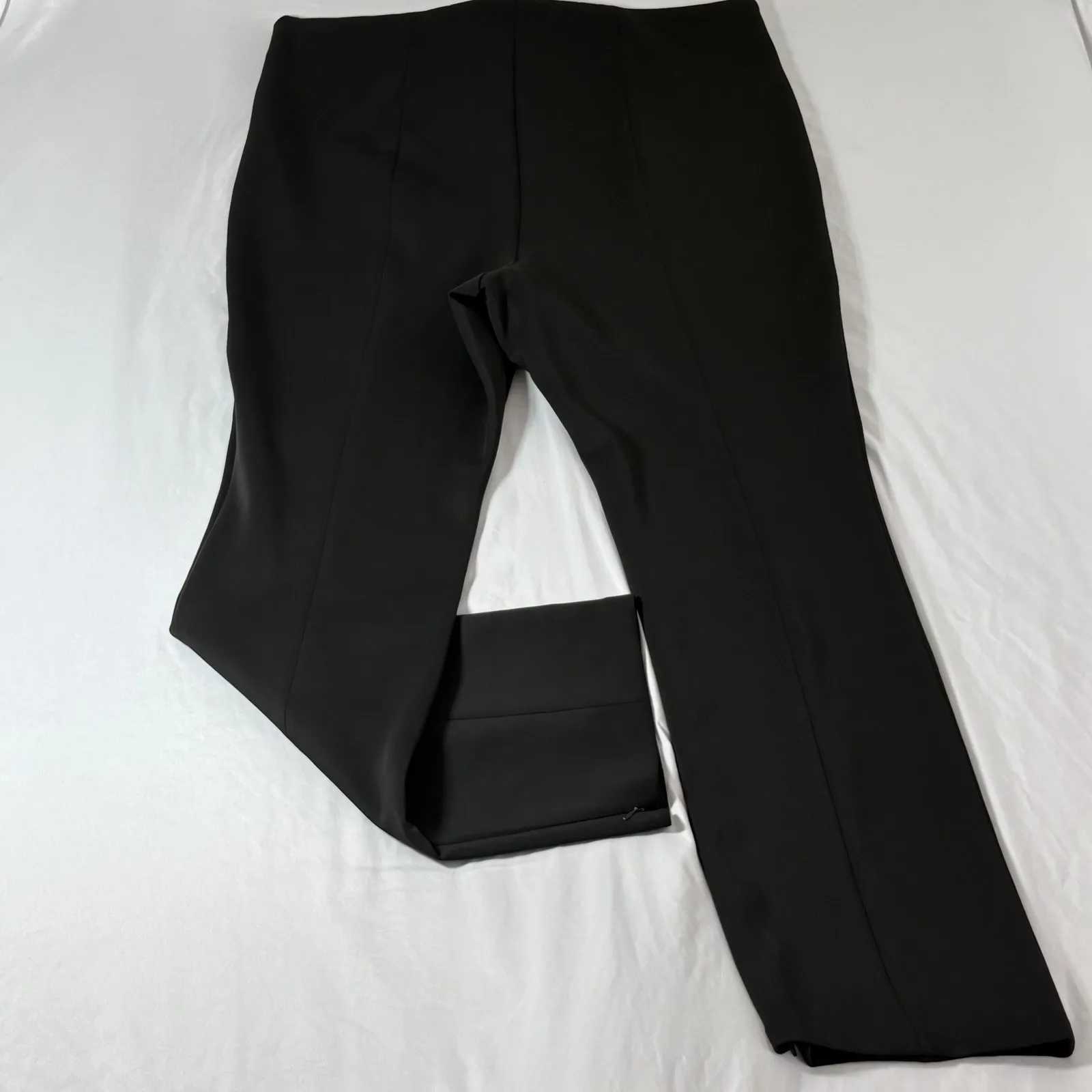 Good American GWB0066 Black Scuba Flare Ankle Zip Pants Sz 7 Plus Size Business‎ - Image 3