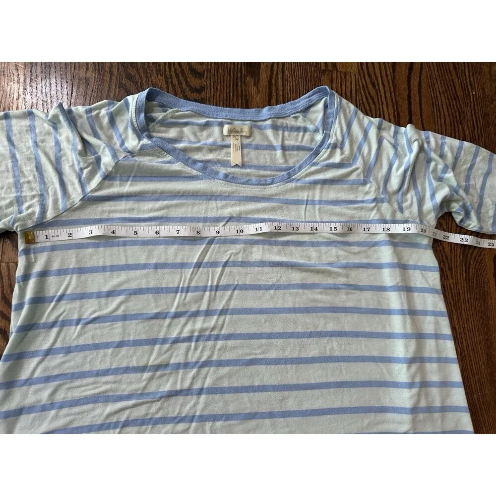 Matilda Jane T Shirt Womens Large Blue White Striped Long Sleeve Modal Blend Top - Image 5