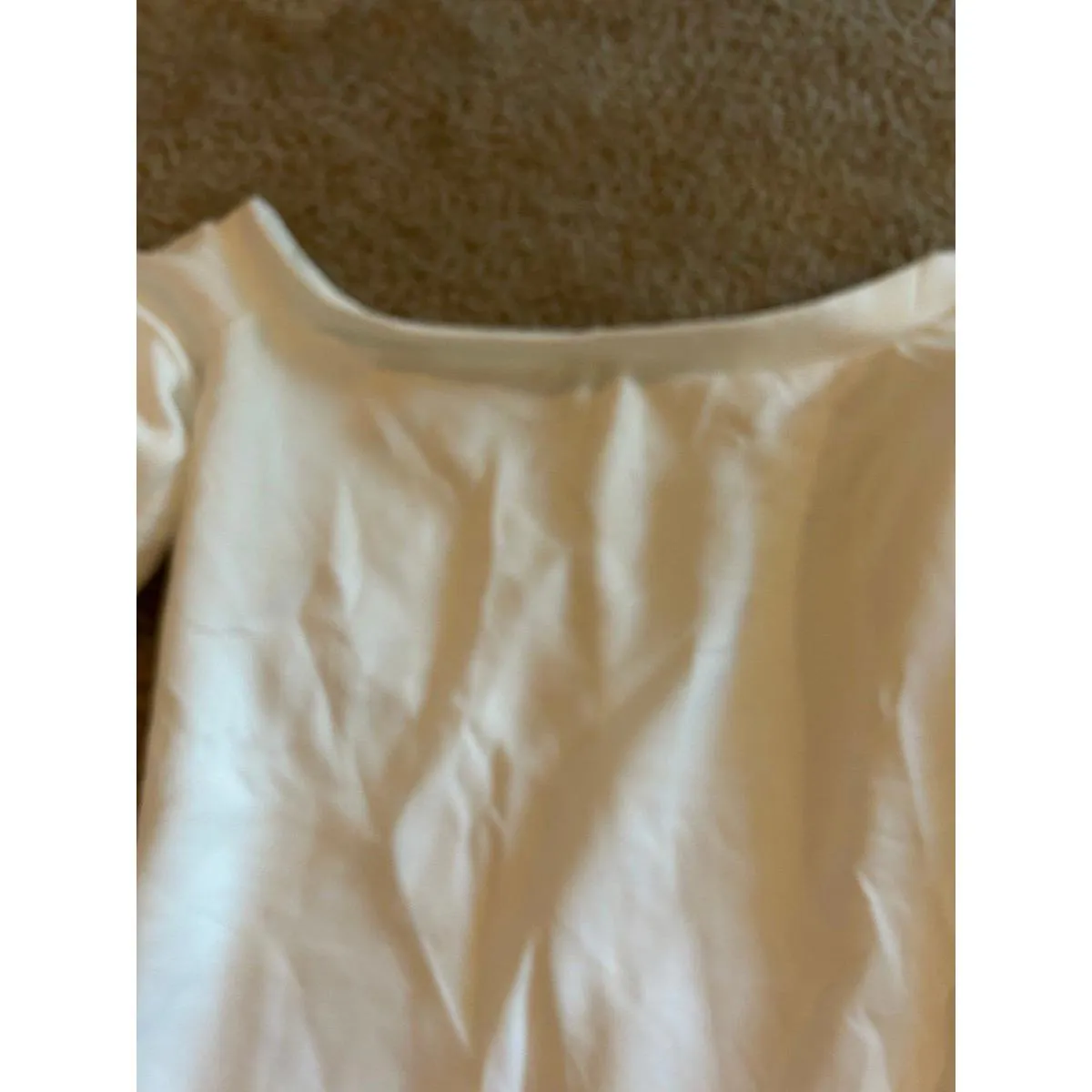 Woman sporty dress white bell sleeves cute size large - Image 3
