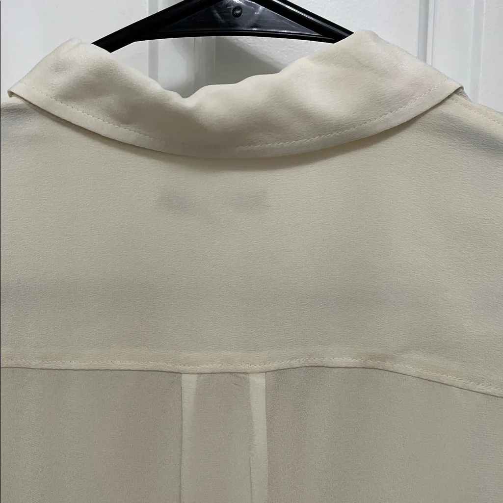 Broadway & Broome 100% Silk Elegant Cream Button Up Shirt - Image 12