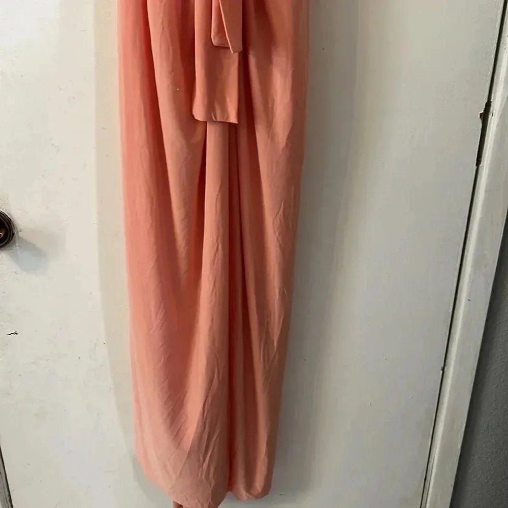 Misa LA Domino Tie Front Maxi Dress Blush Pink Wedding Party Cocktail Reception - Image 5