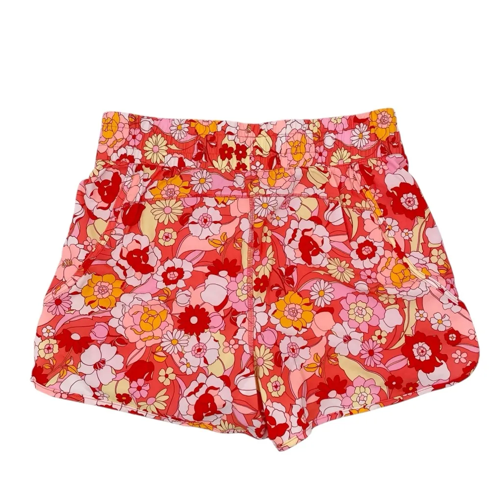 NEW Avia Women's Active Running Shorts Size Medium Groovy Bloom Orange Floral - Image 2