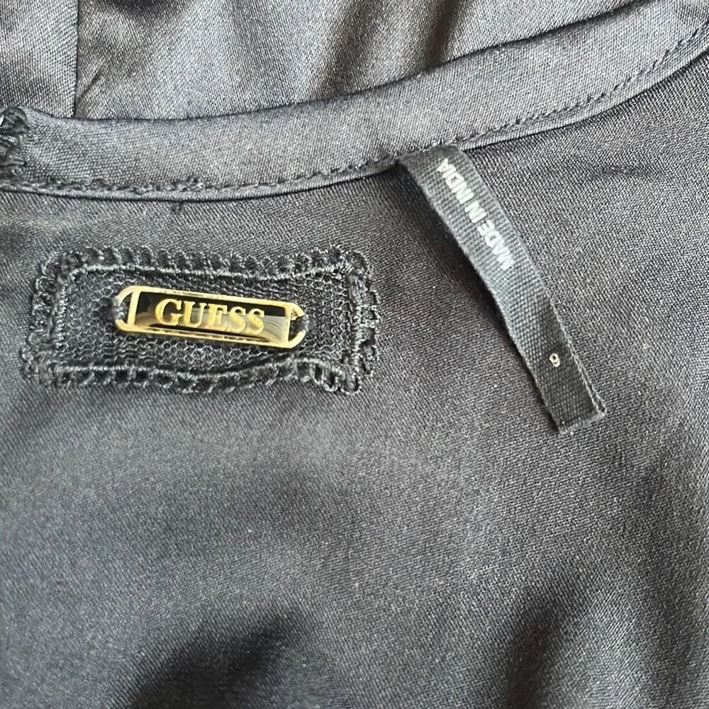 Guess Brown Bronze Metallic Sequin Black Mini Cocktail Party Dress Glam 9 Jrs - Image 5