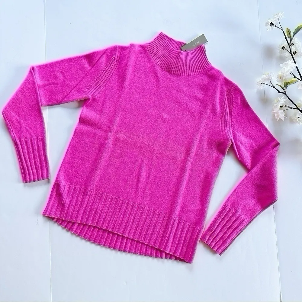 NEW J.Crew Women’s Pink Cashmere Mockneck Sweater XXS - Image 3