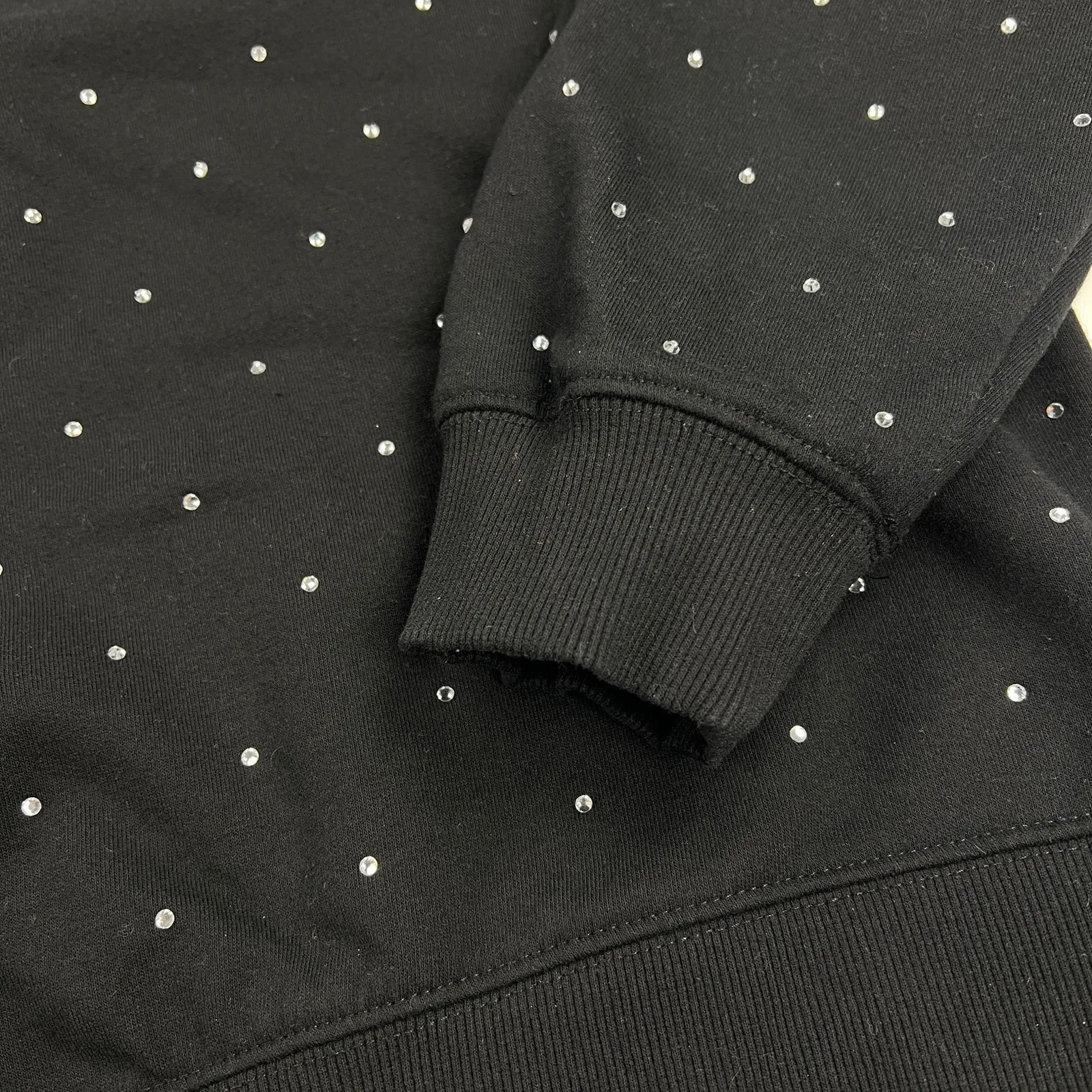 Bailey/44 BlCk Crystal Rhinestone Studded Sweatshirt Dace Cheer Mom Size L - Image 5