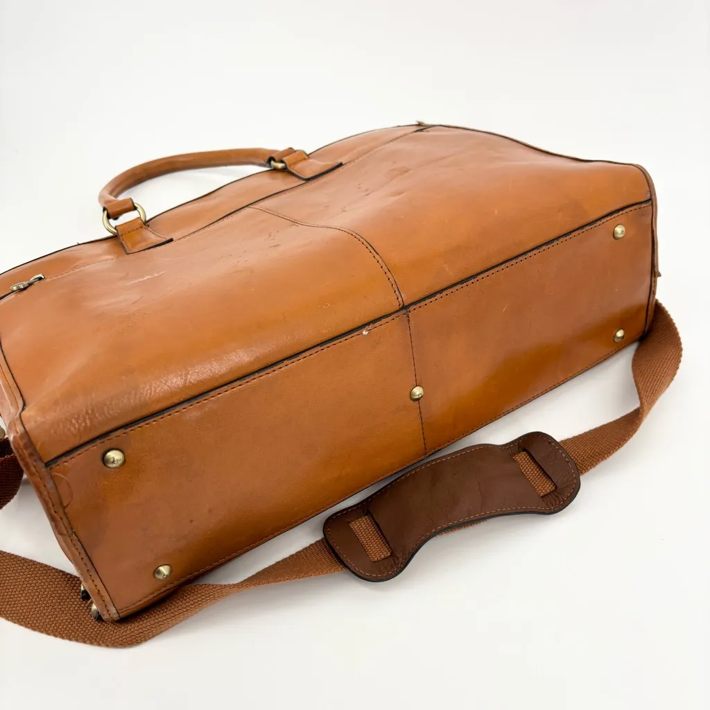 Banuce Full Grain Italian Leather Briefcase Laptop Bag Business Work Tan - Image 8