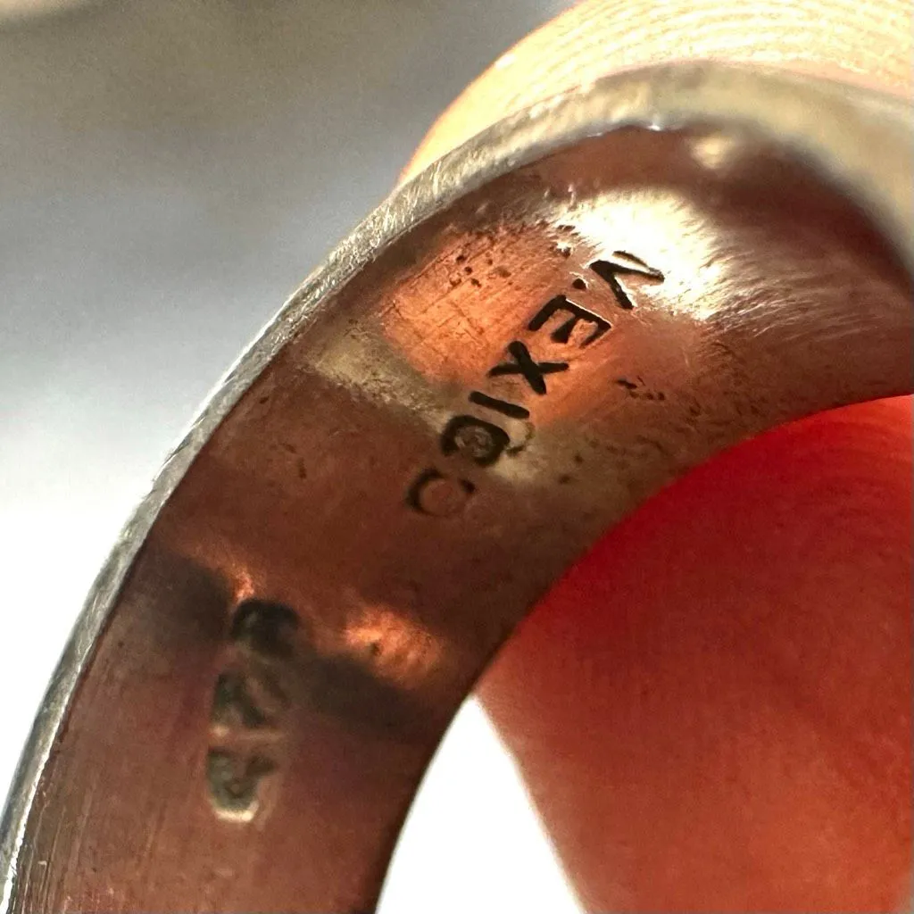 Vintage Taxco Mexico Sterling Silver Greek Key Band Ring - Image 5