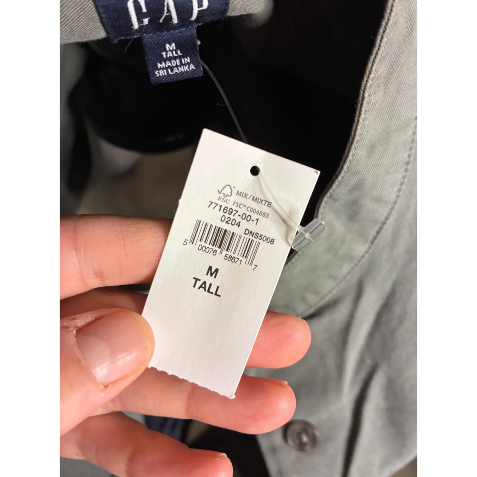 New GAP‎ Women's Utility Style Button Front Belted Shirt Dress Khaki Size M Tall - Image 6