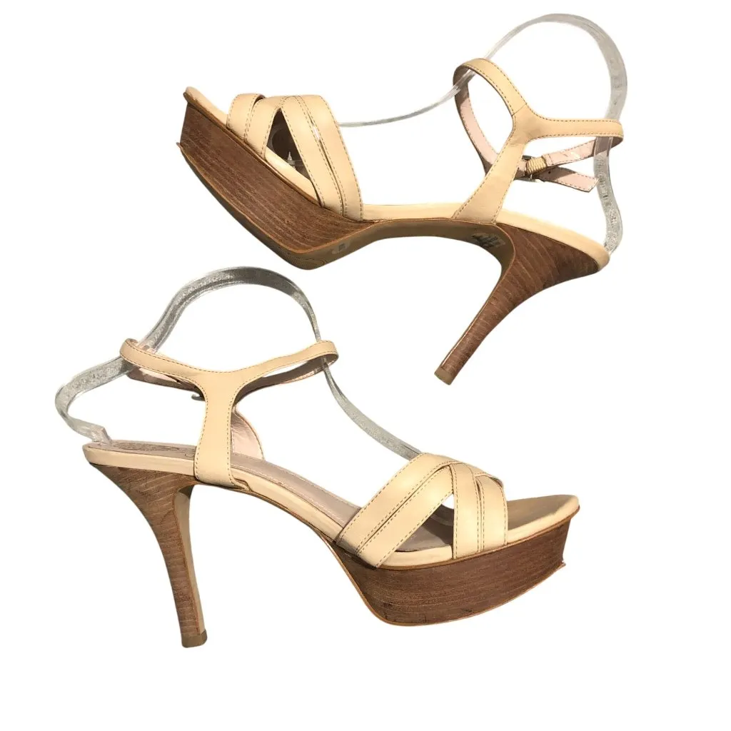 Vince Camuto Paden Platform Sandals Strappy Open Toe Leather Beige 10 - Image 6