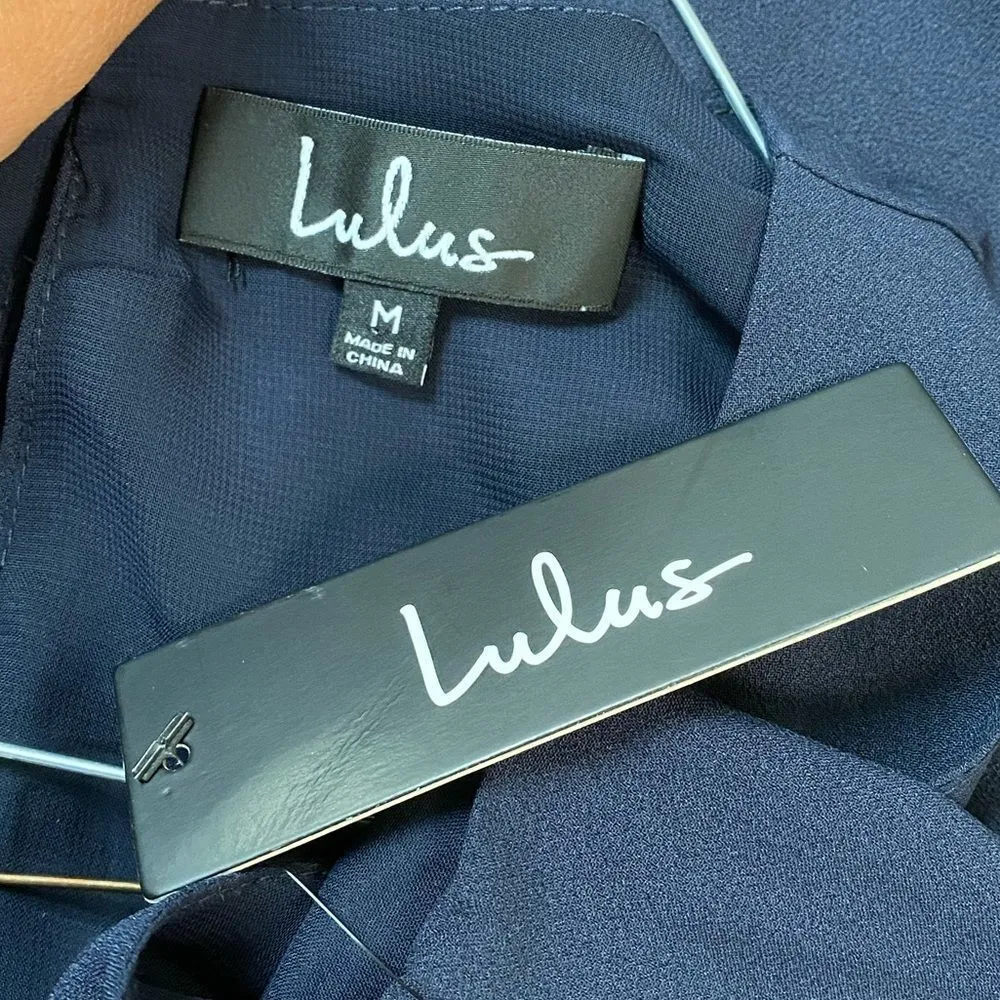 Lulus Sleeveless Lined Pale Dark Blue Dress - Image 6