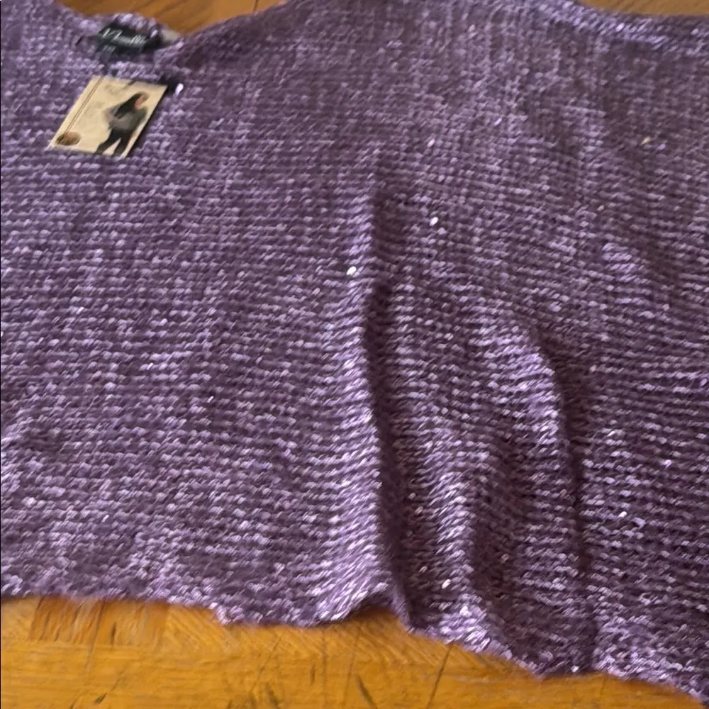 Purple Sequin Poncho Top Size undefined - Image 4