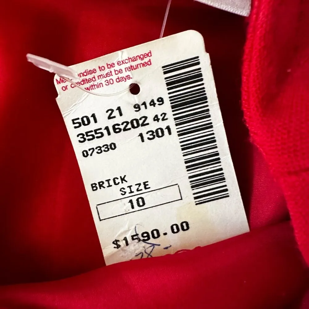 Vintage Bill Blass Bright Red Long Sleeve Dress Sz 10 - Image 6