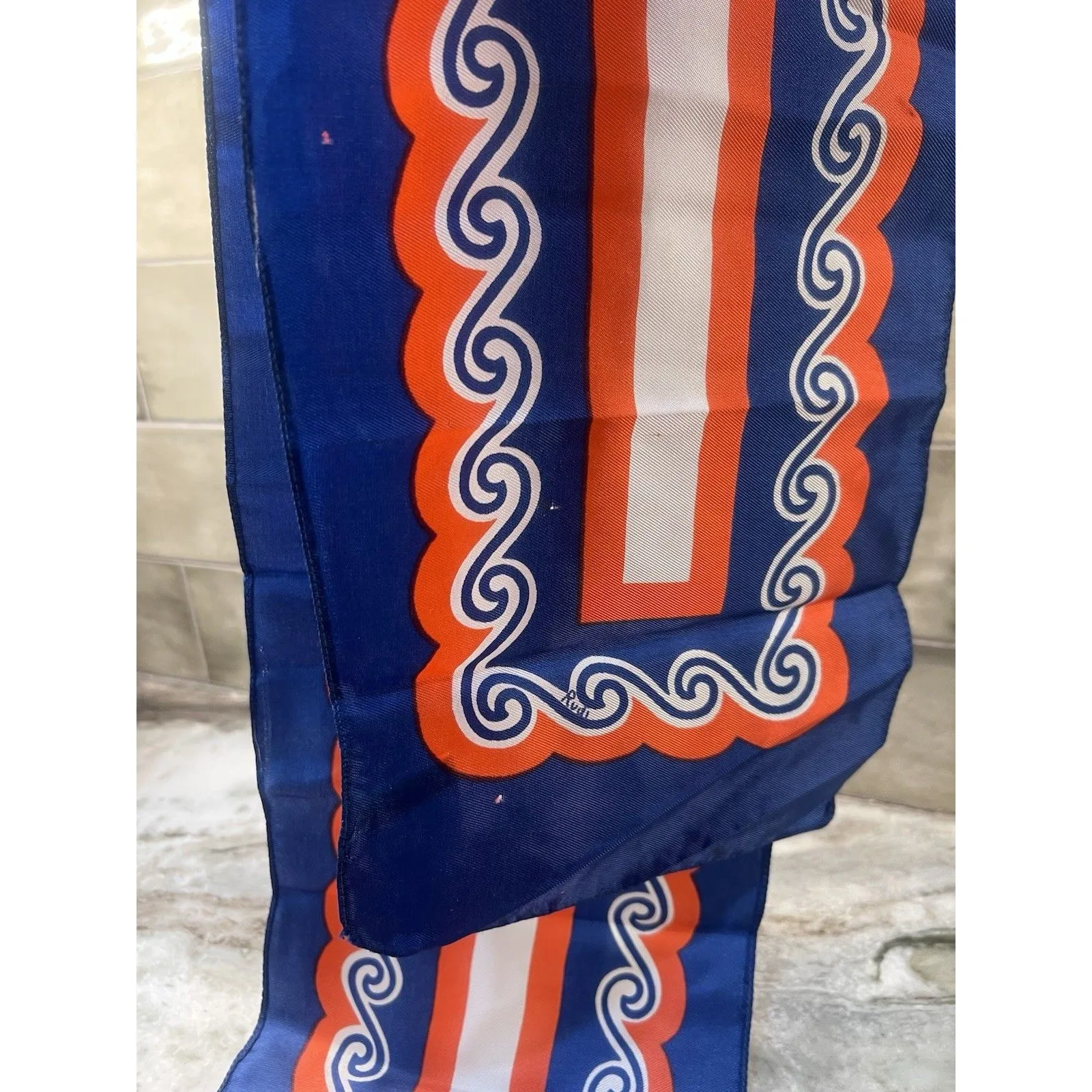 Rudi Gernreich Women Acetate Scarf Blue Red White 51" Vintage Made In Italy READ - Image 5