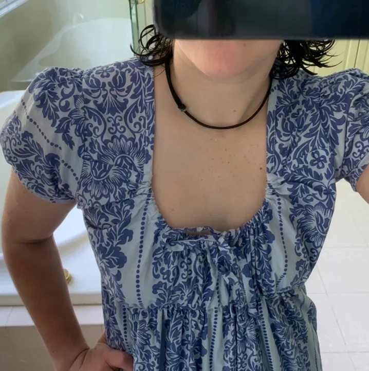 Blue Patterned Dress - Image 3