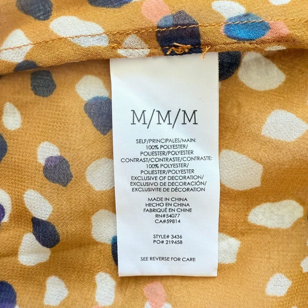 Cabi Cheers Button Up Sleeveless Pointed Collar Golden Brown Blouse Sz M - Image 8