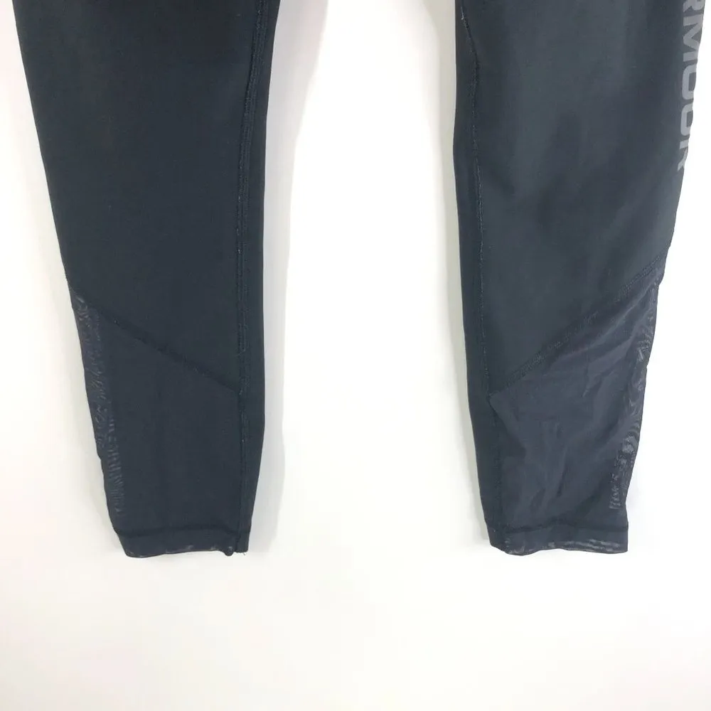 Under Armour Womens Leggings Compression Heatgear Ankle Crop Mesh Black S - Image 4