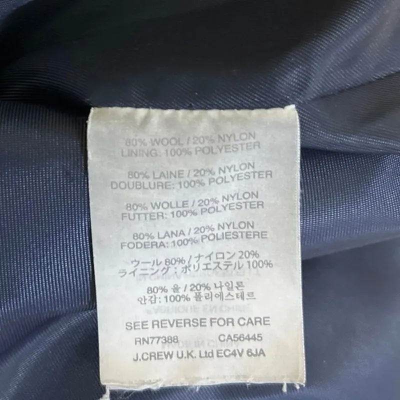 J.Crew Black Merino Wool Hoodie Hooded Zip Up Long Sleeve Coat Jacket Size 2P - Image 4