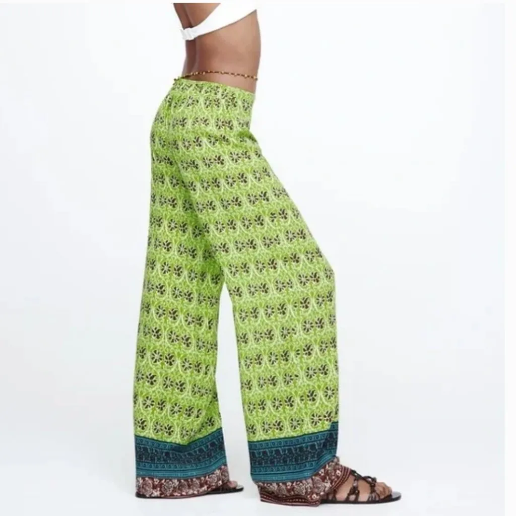 NWT ZARA FULL-LENGTH PRINTED TROUSERS BLOGGERS FAV - Image 4