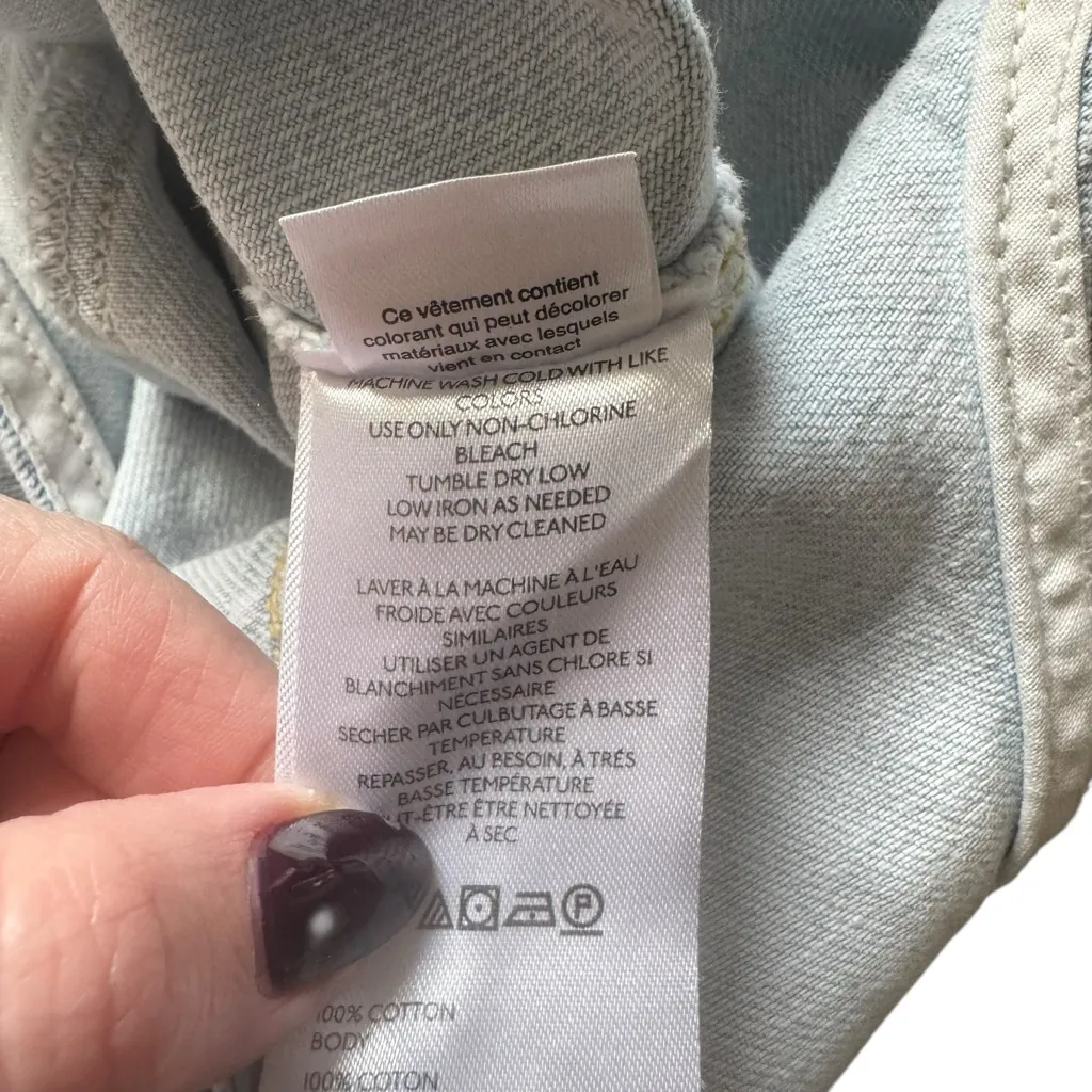 Free People x We The Free High Roller Denim Jumpsuit Overalls Light Wash Sz M - Image 8