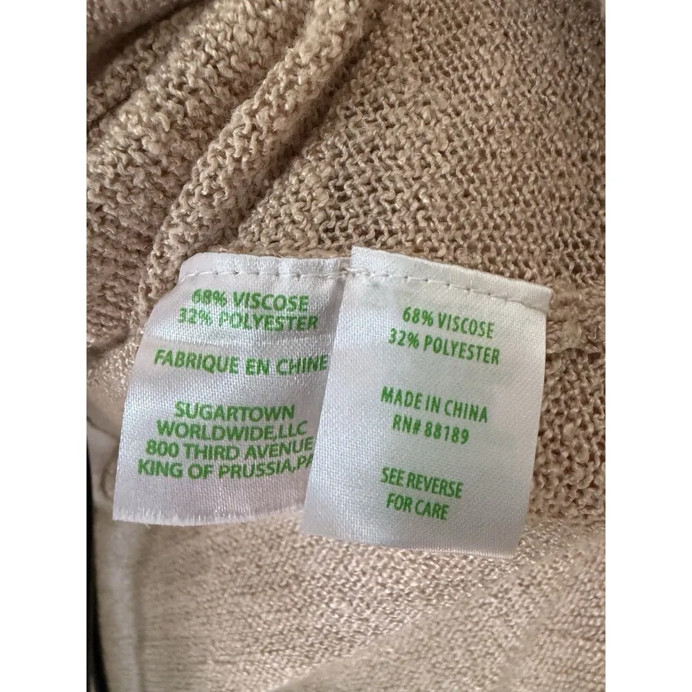 Lilly Pulitzer XXS Lucita Fringe Tassels Cardigan Sweater Tan Boho Festival - Image 6