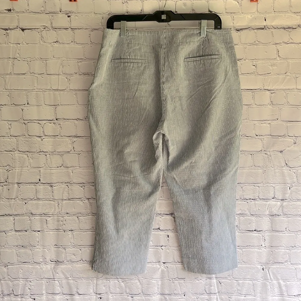Talbots Navy and White‎ Striped Capri Pants Womans Size 14 - Image 4