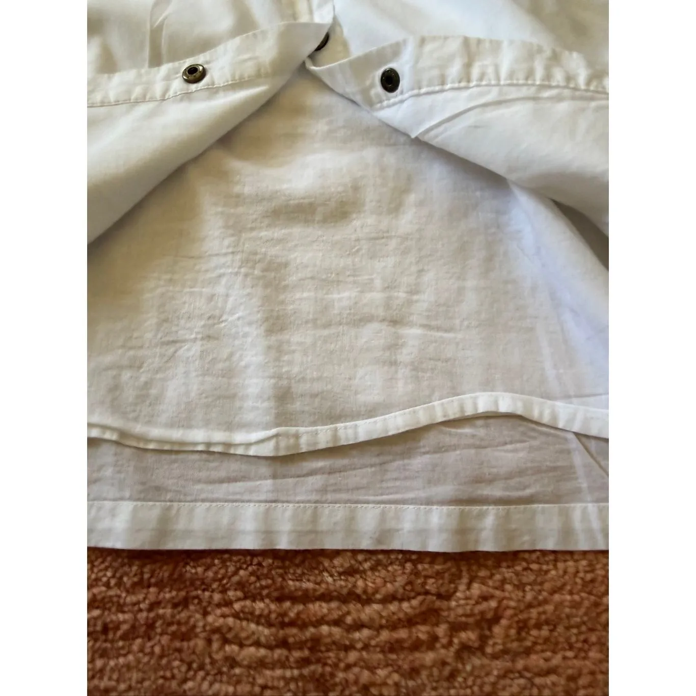 Akini White Cotton Button Front Sundress Adjustable Straps Pockets US 8 - Image 6