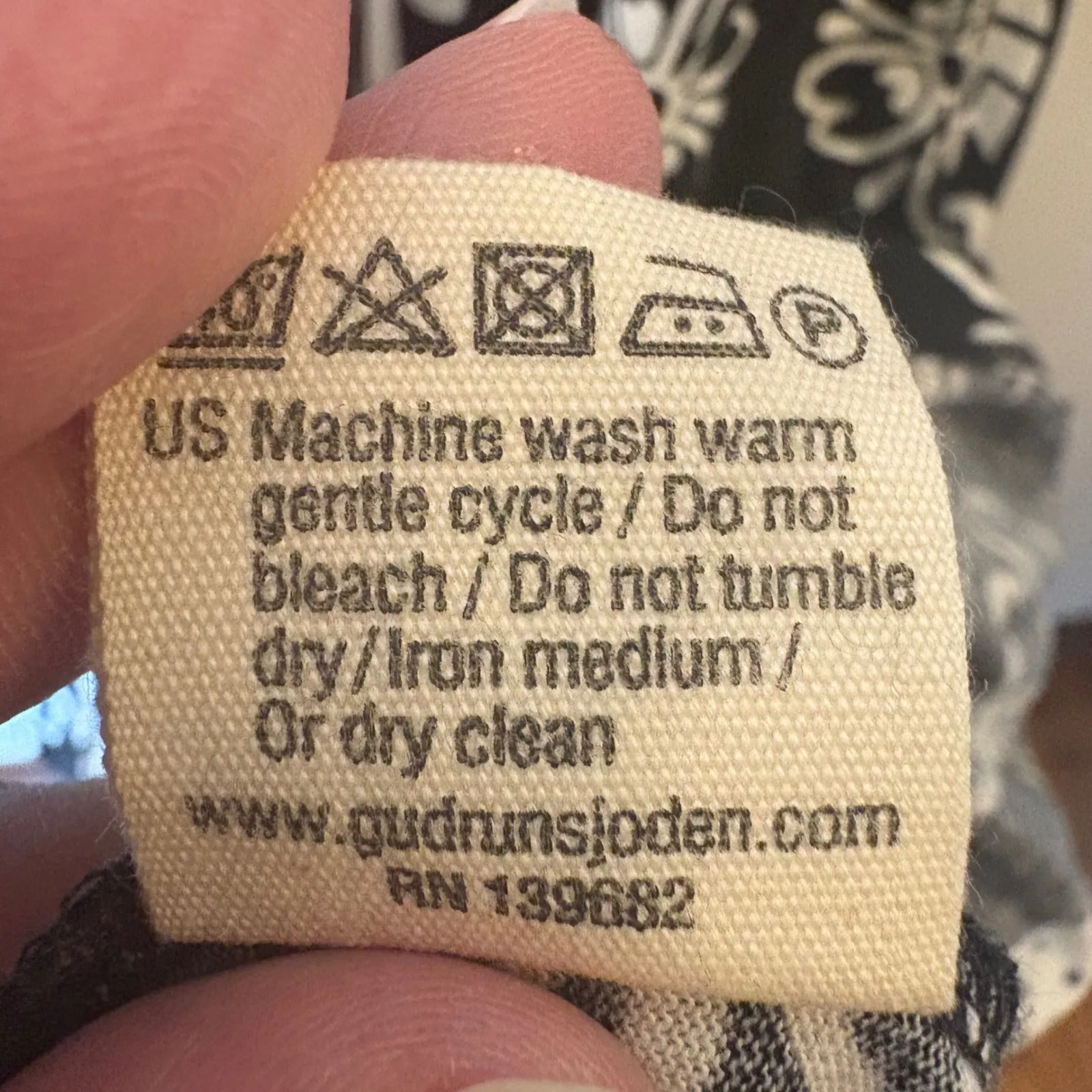 Gudrun Sjoden Black White Floral Long Sleeve Midi Dress Size S Organic Cotton - Image 6