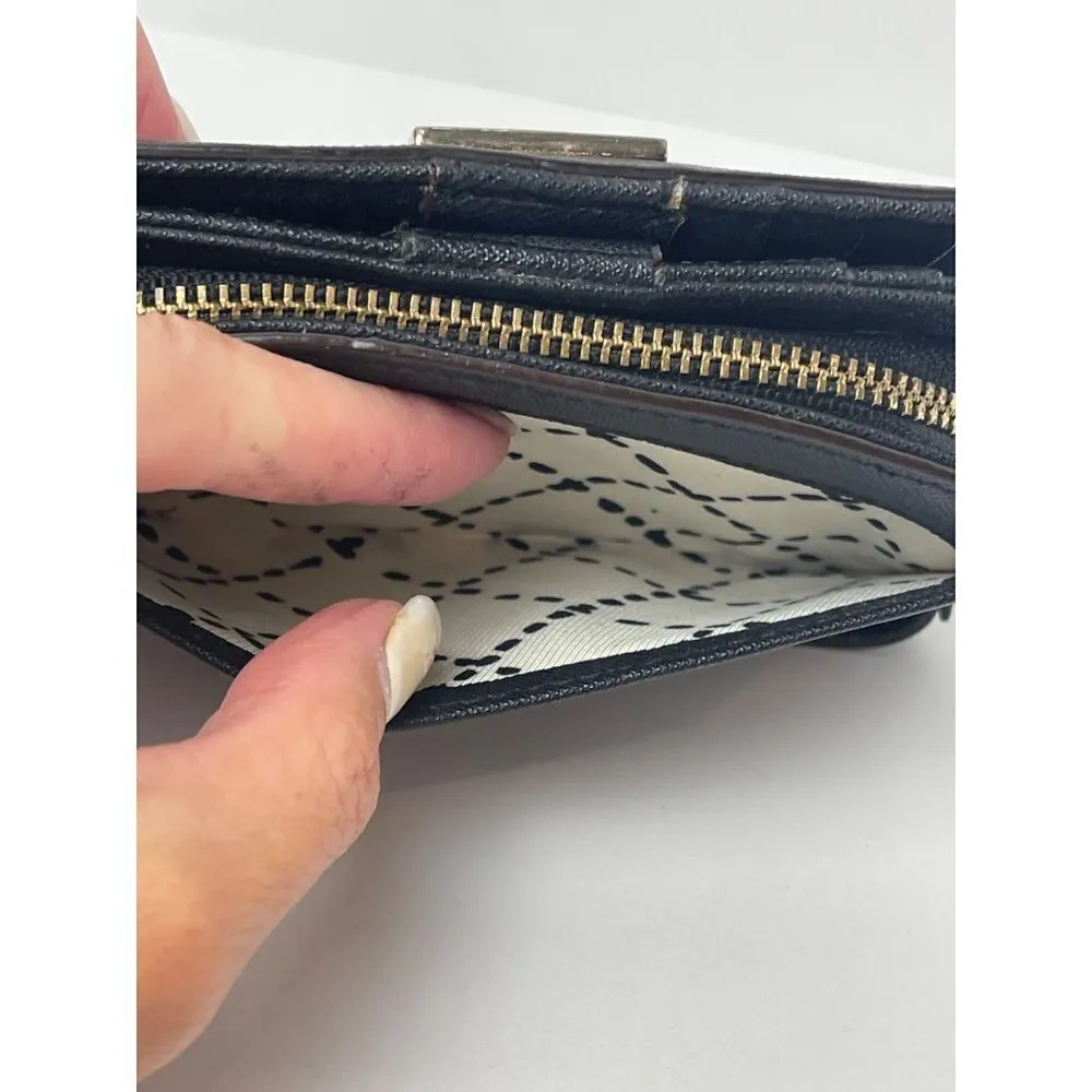 Kate Spade Cara Newbury Lane‎ Black Grained Leather New York Wallet - Image 7