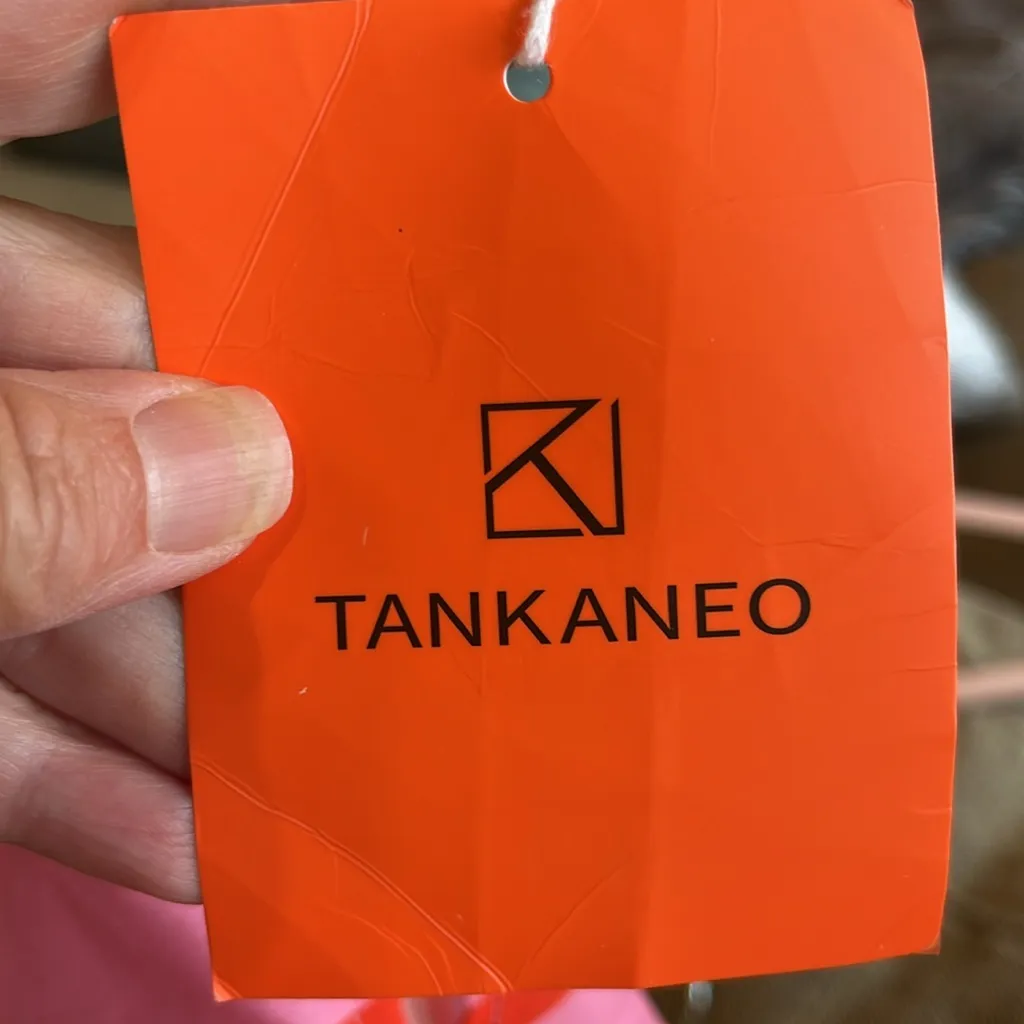 Colorful Fun Pink Orange Stripe Blouse New Poplin - Image 7