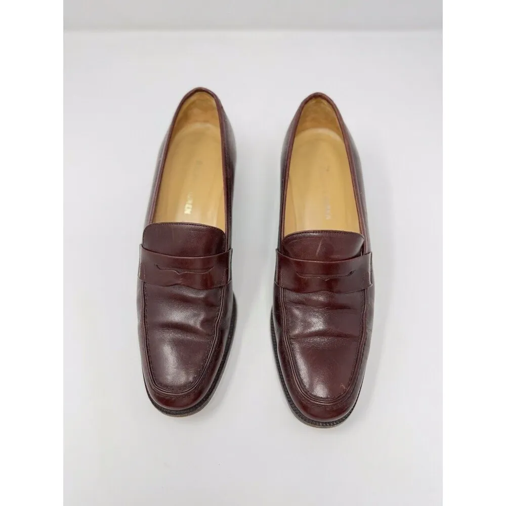 Ralph Lauren Womens Shoes Red Leather Loafer Slip On Heeled Career US 6.5 B - Image 2